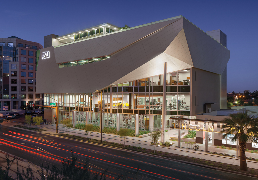 The 70,000-sf Sun Devil Fitness Complex adds a new contemporary landmark to ASU