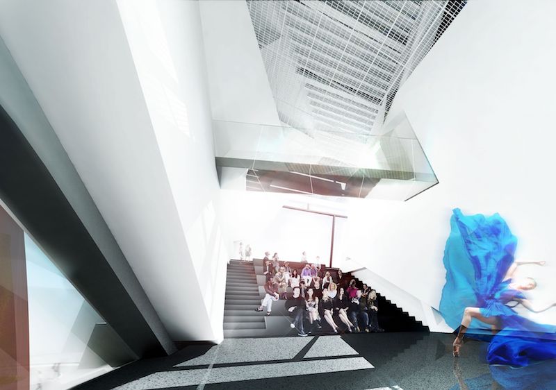 Atrium lobby and above performance space