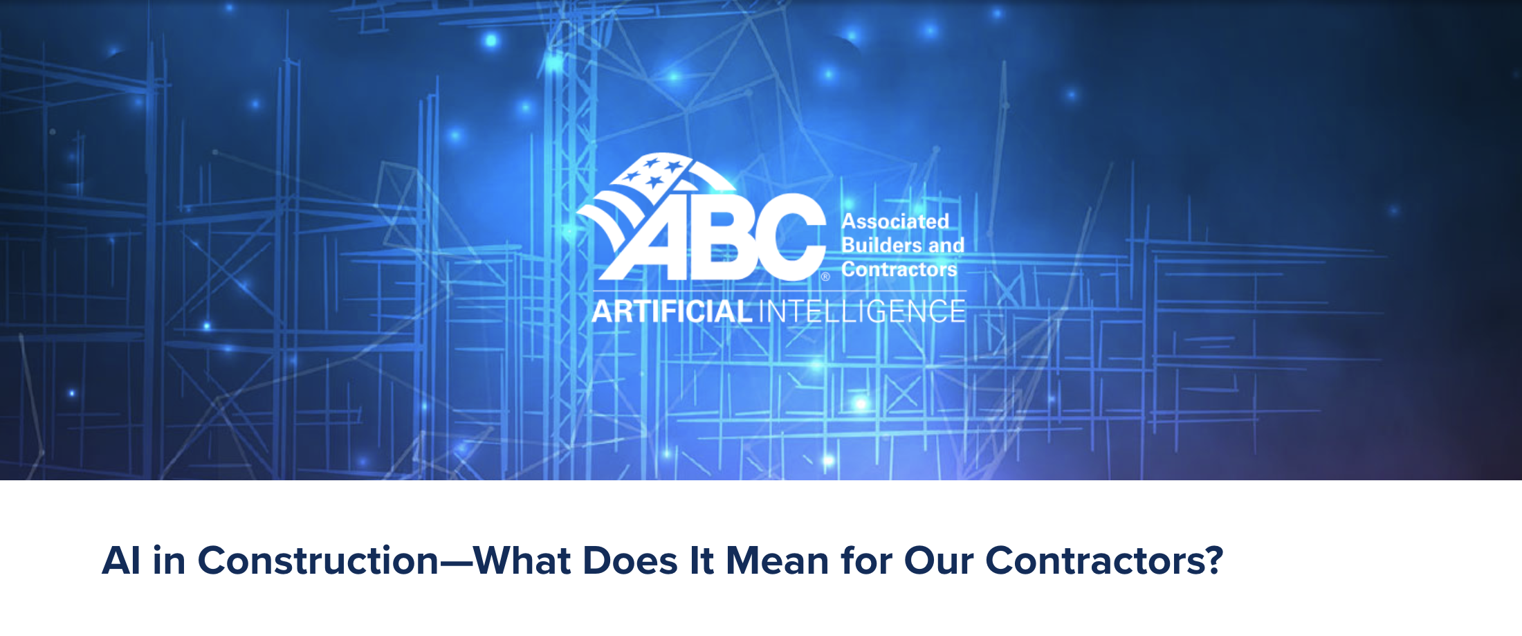 ABC releases technology guide for AI in construction 