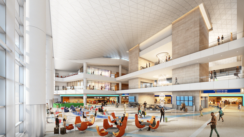 Rendering of an airport concourse