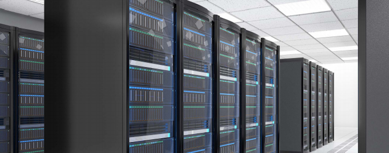 Large servers at a data center