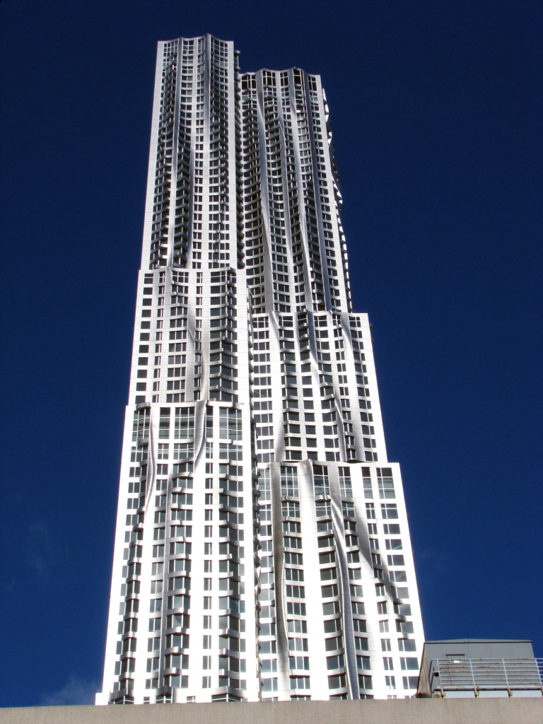 8 Spruce Street, the first skyscraper by the architect Frank Gehry, and also kno