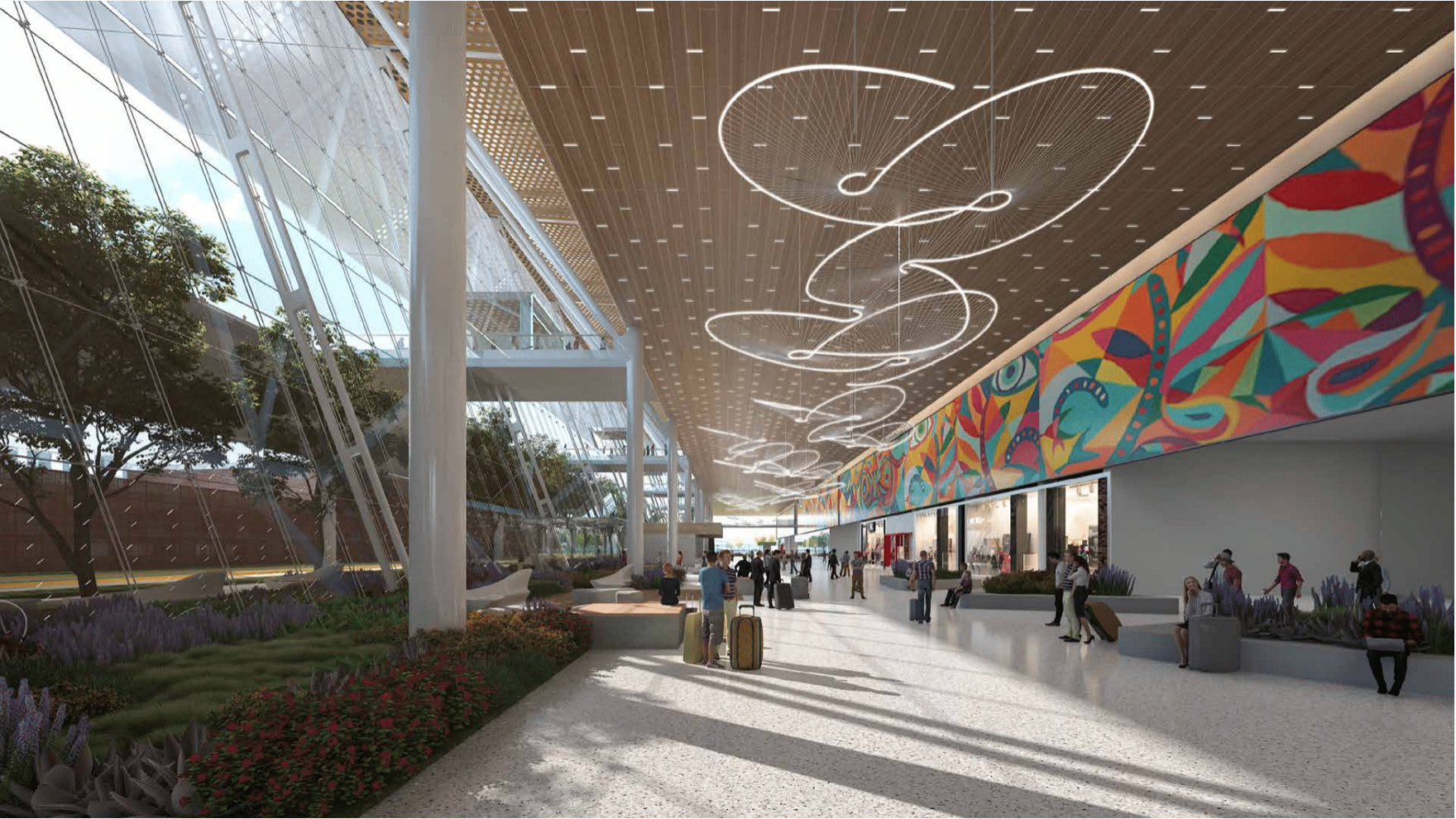 Guadalajara Airport Terminal with local art