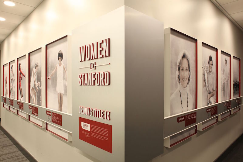 The Women of Stanford display at the Hall of Champions