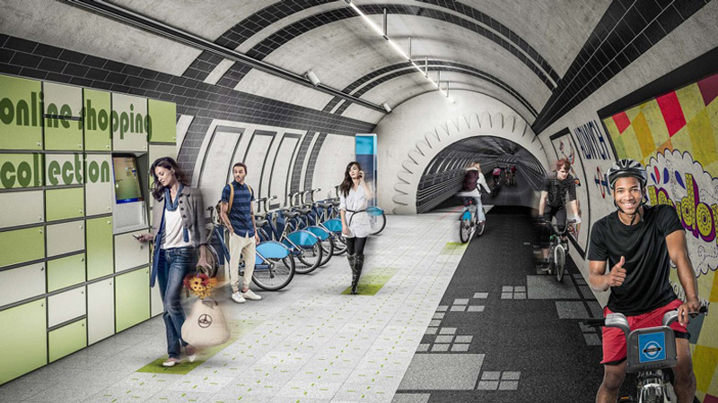 Gensler proposes network of cycle highways in London’s unused underground