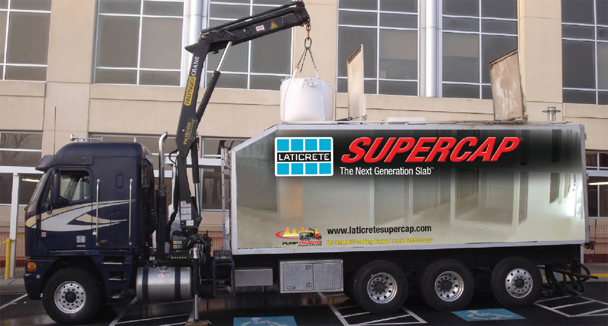 Laticrete introduced their Supercap Pump Truck, a mobile blending unit that can 