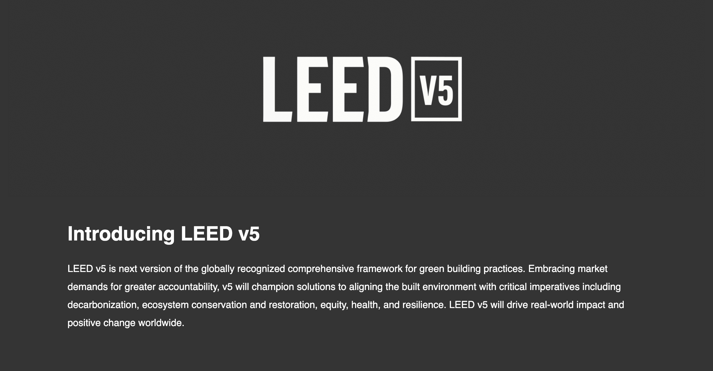 LEED v5 released for public comment