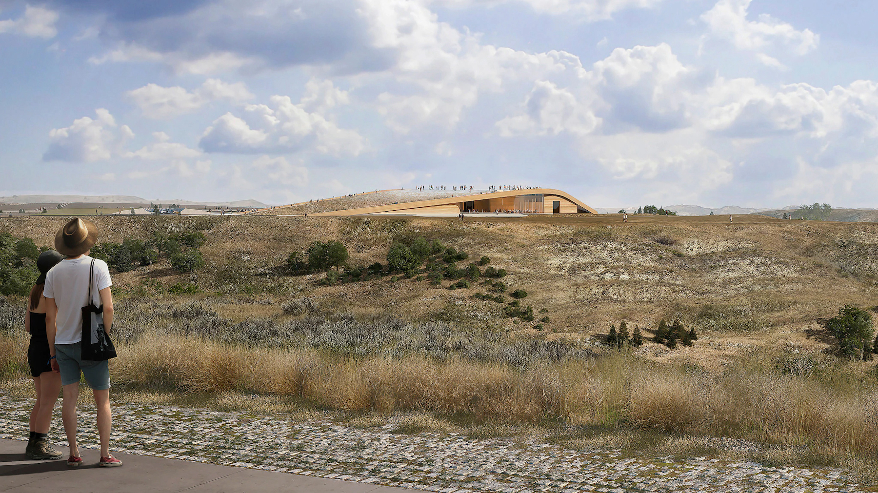 The Theodore Roosevelt Presidential Library, on a butte in North Dakota