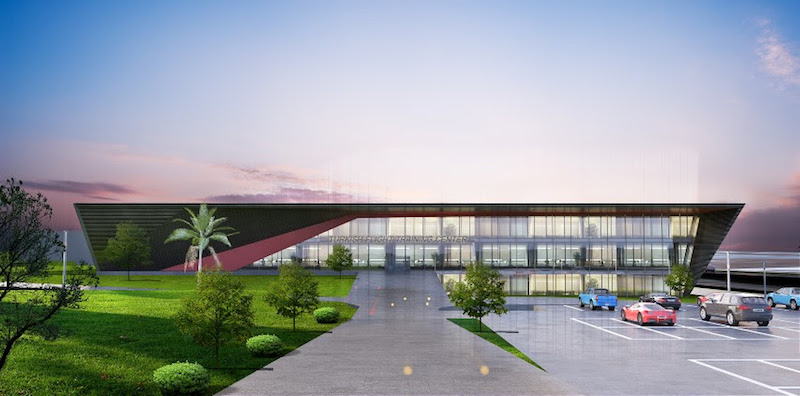 A rendering of the exterior of Turkish Airlines' Flight Training Center from TAGO