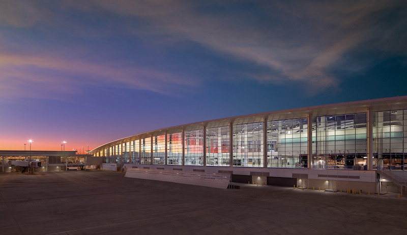 New Orleans international airport exterior curtain wall