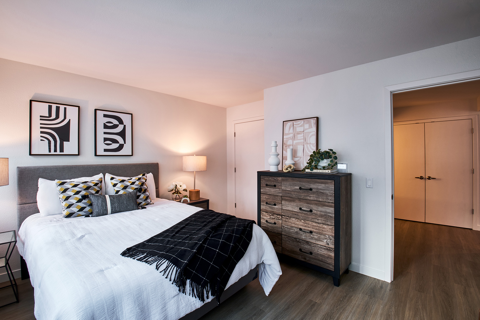 Residence bedroom of adaptive reuse housing