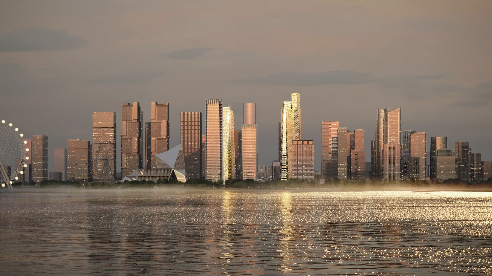 Qianhai Prisma Towers by BIG Bjarke Ingels Group Rendering Atchain 5