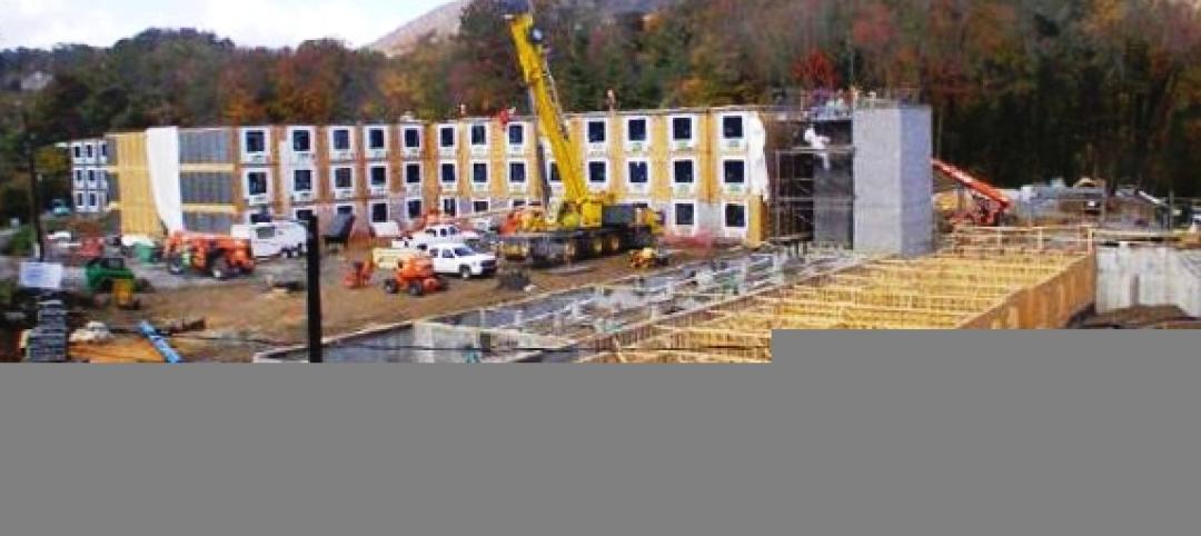 During the construction of Mountaineer Hall, 129 modules were set and sealed in 