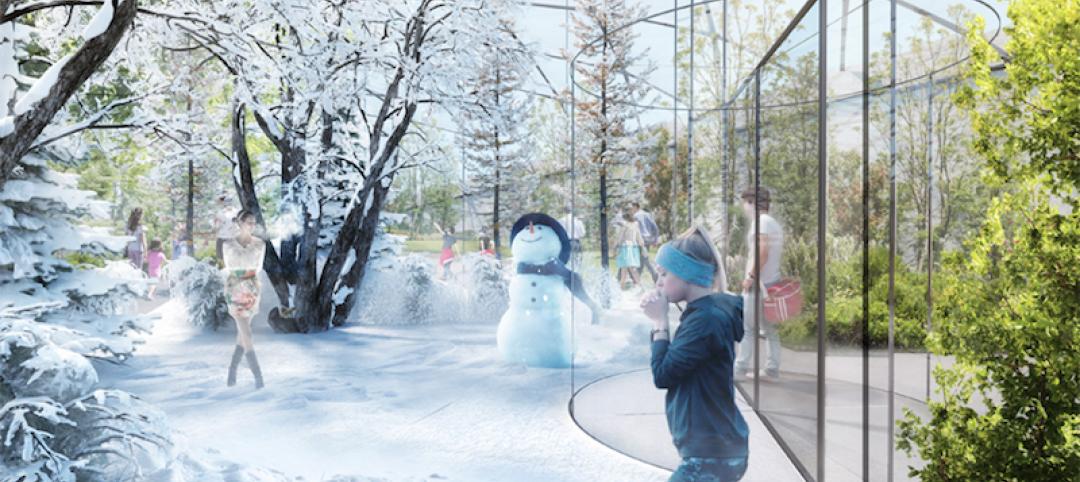 Inside the winter pavilion in Carlo Ratti's Garden of the Four Seasons