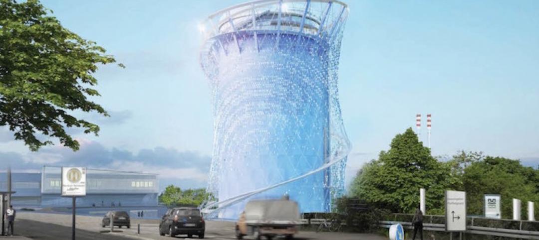 A rendering of the reimagined energy tower in Heidelberg from LAVA