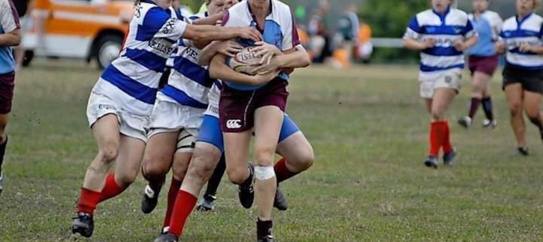 Kate Ahrens of Ballinger in rugby match