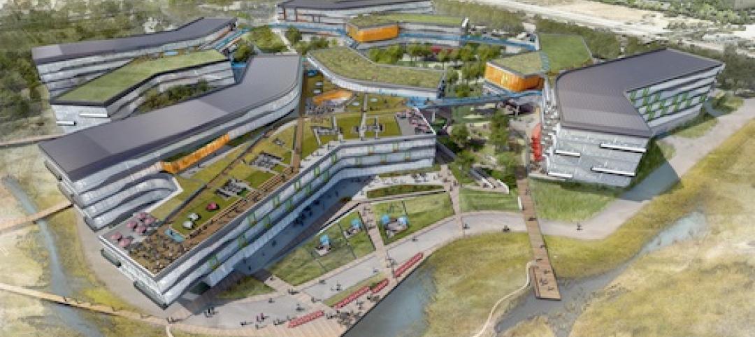 The new "Googleplex" will feature green roofs and common spaces.
