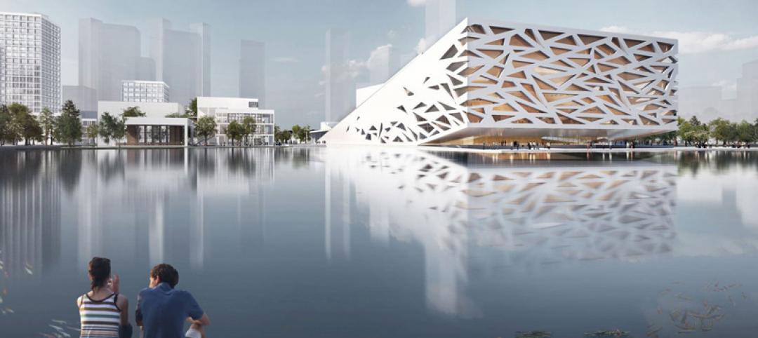 Henning Larsen designs an opera house that slopes above a lake in China
