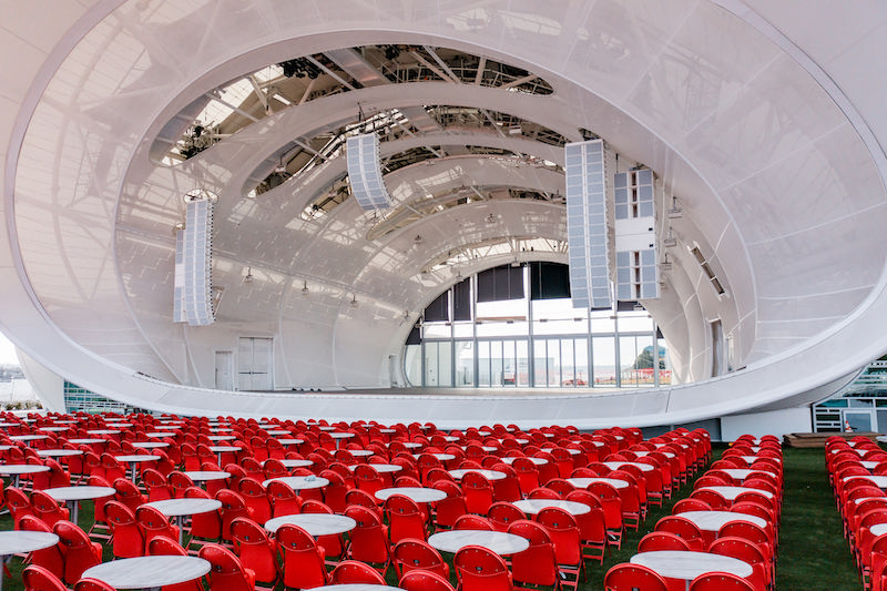 The Rady Shell in San Diego has two acoustical systems