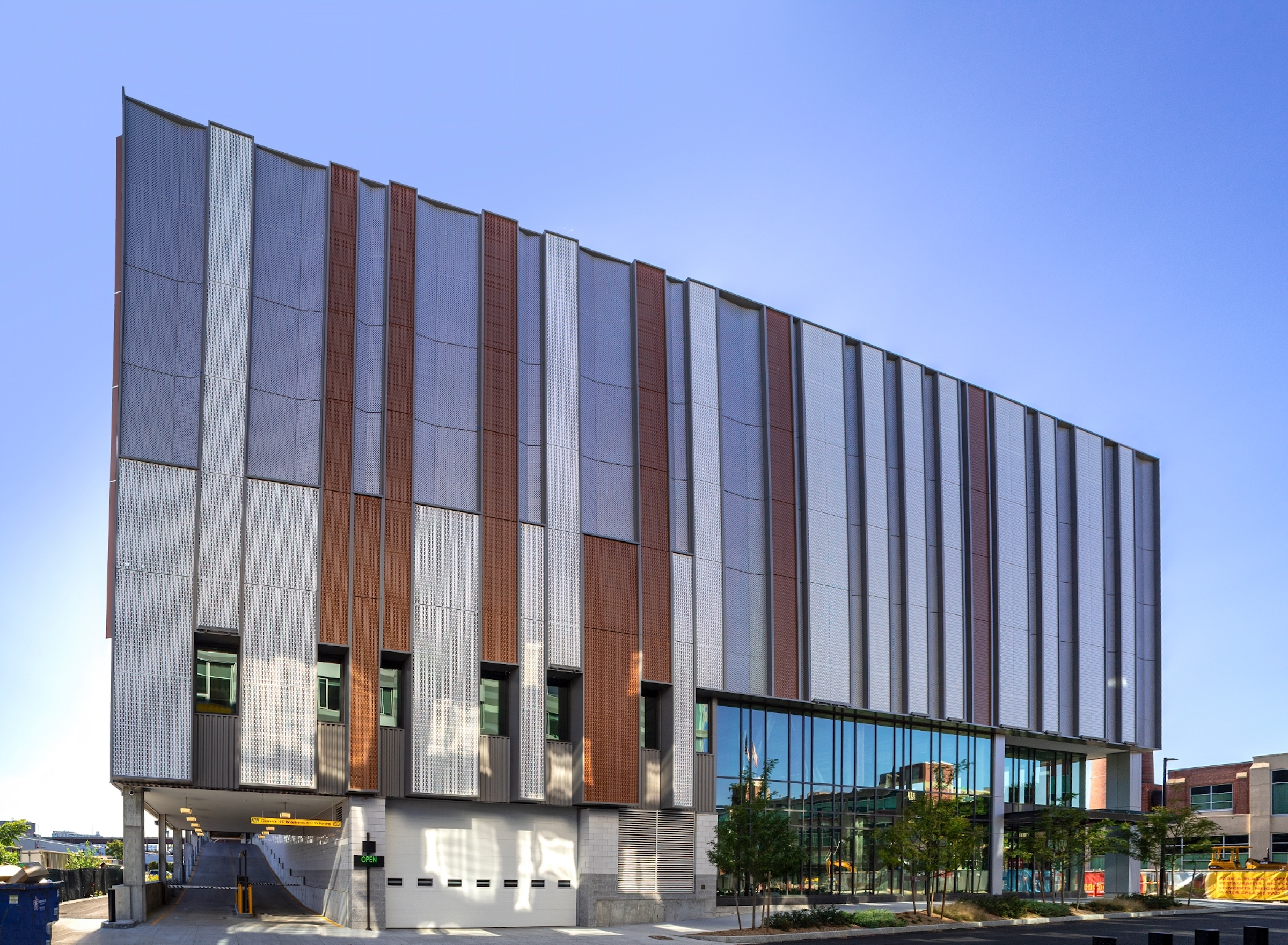 A new life sciences center at 100 Hood Park Drive in Charlestown., Mass., features varied metal cladding systems