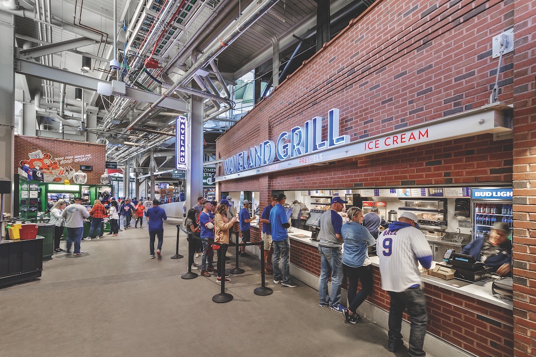 The restored concourse at Wrigley Field