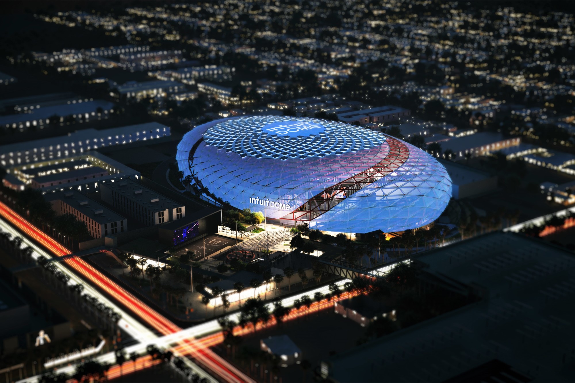 LA Clippers Intuit Dome aerial rendering