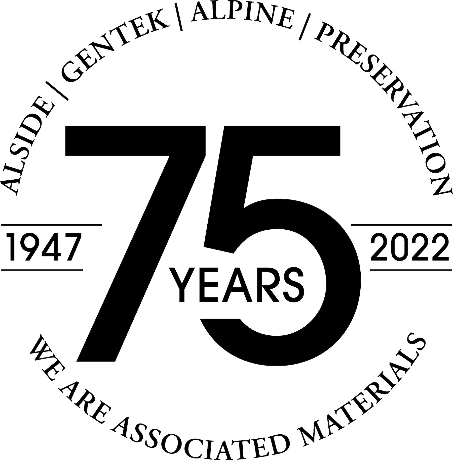 AM 75 year logo