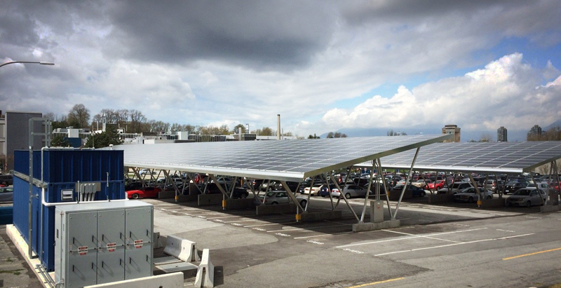 Parking with a purpose: clean cars and solar power shape new structure