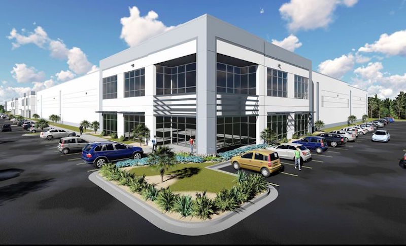 A rendering of the exterior of Ridge Development's forthcoming speculative industrial building