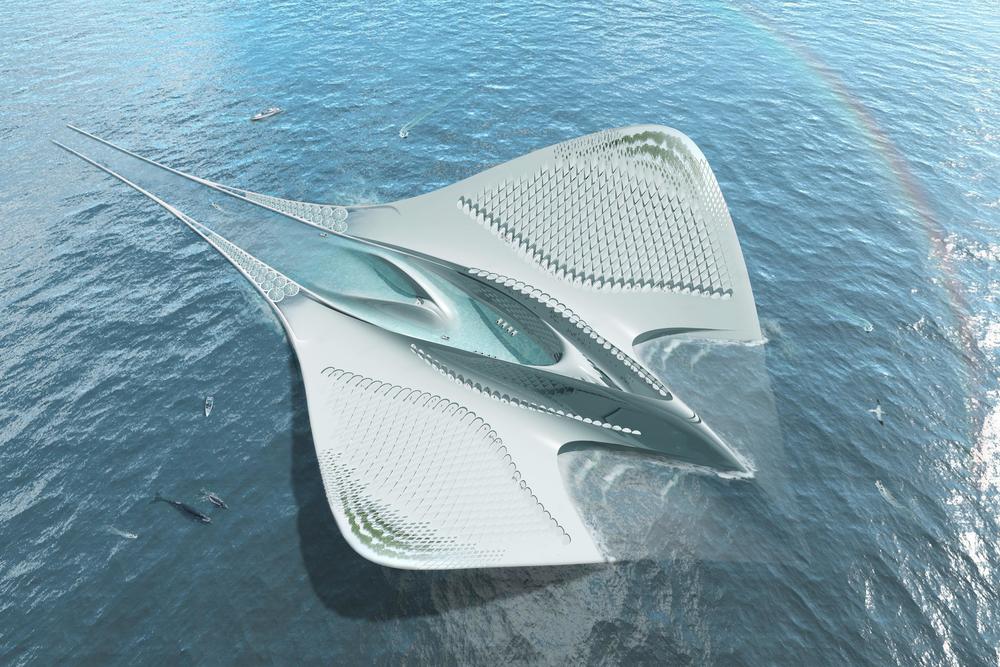 Architect Jacques Rougerie envisions floating city to function as roving laboratory