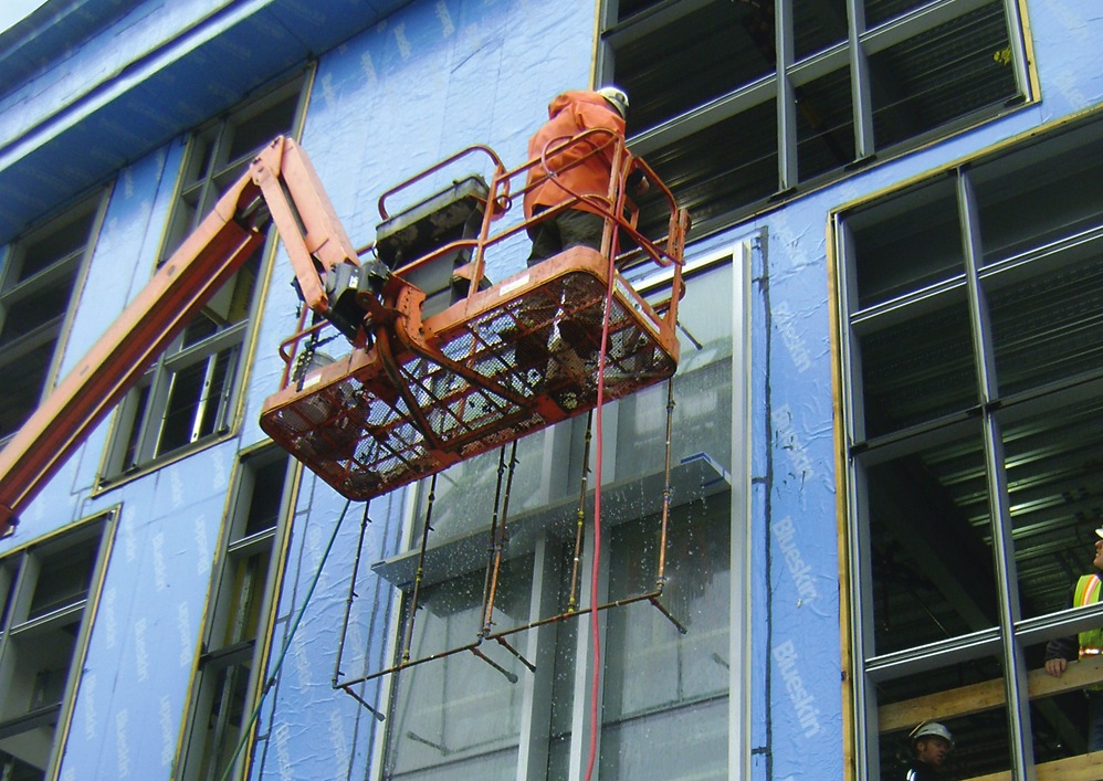 Water infiltration testing of an installed window prior to installation of adjac