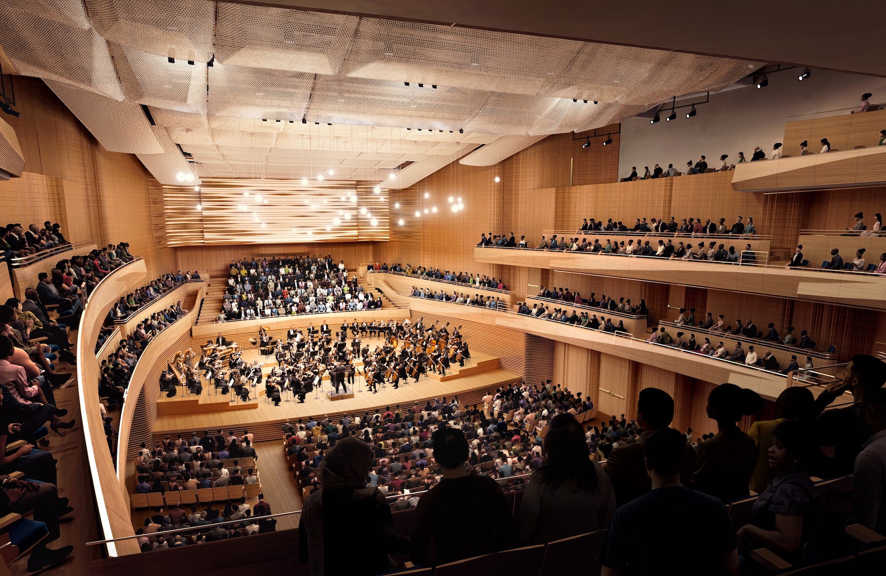 The reconstruction of David Geffen Hall allows the audience to be closer to the performers on stage. Image: Diamond Schmitt Architects