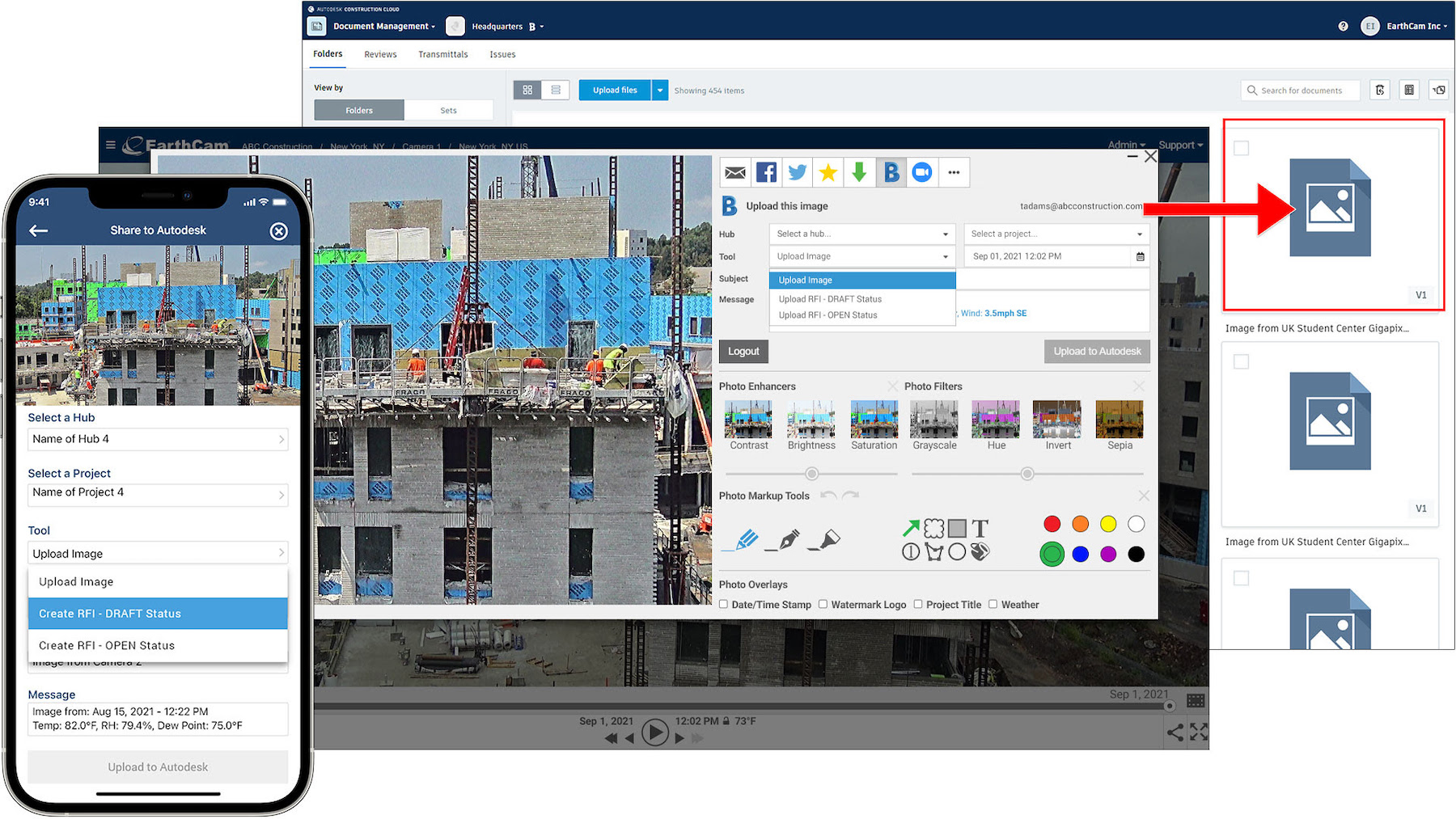 Augment RFIs in BIM 360 with objective photographic evidence 