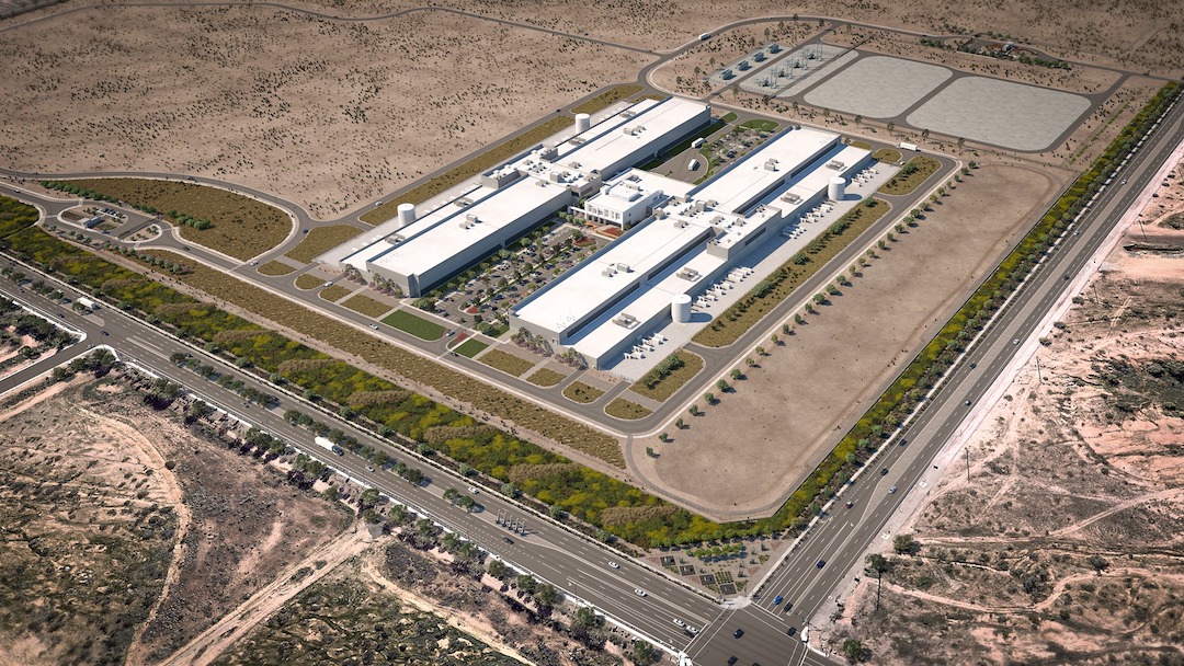 Aerial rendering of Facebook Mesa Data Center