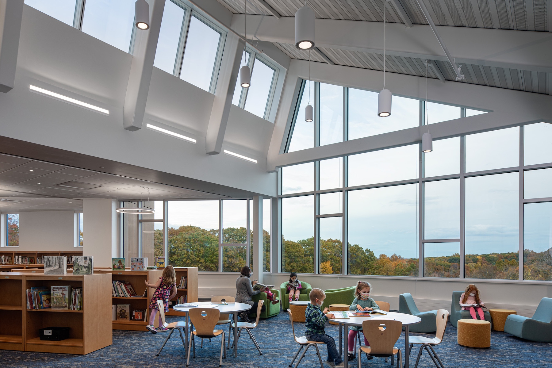 Annie E. Fales Elementary School lets in lots of natural light. Images: Ed Wonsek