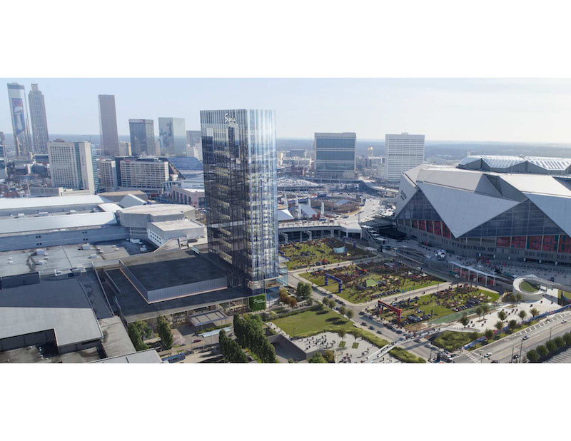 Signia by Hilton Hotel overlooking Mercedes-Benz stadium