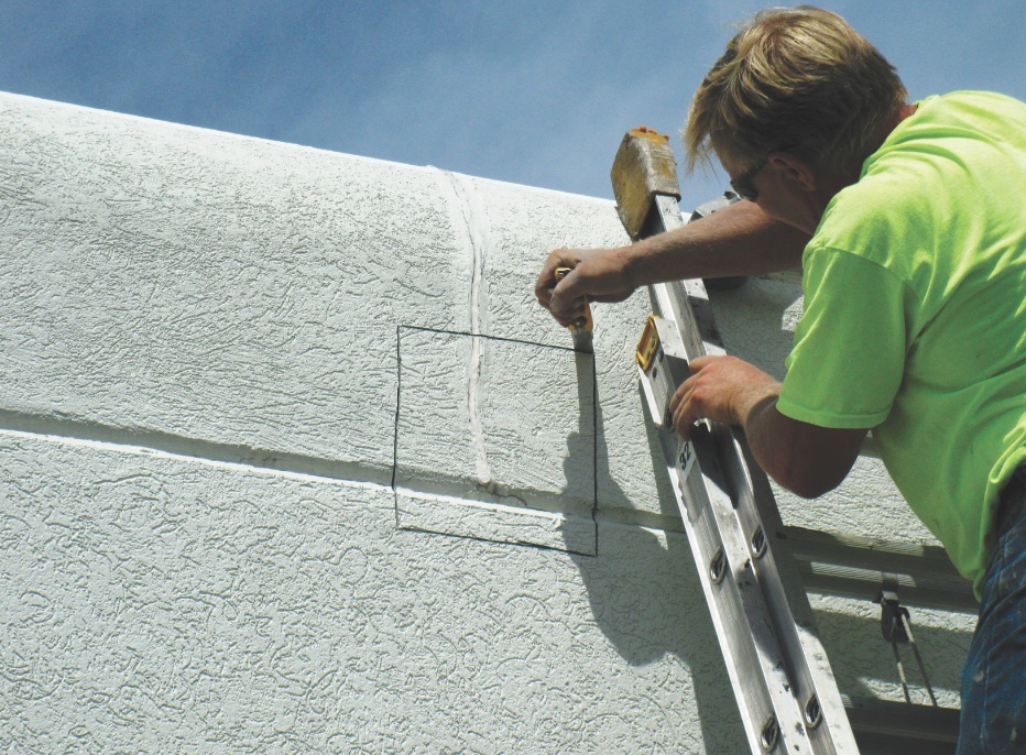 Invasive probes, including test cuts of existing EIFS cladding, can uncover hidd