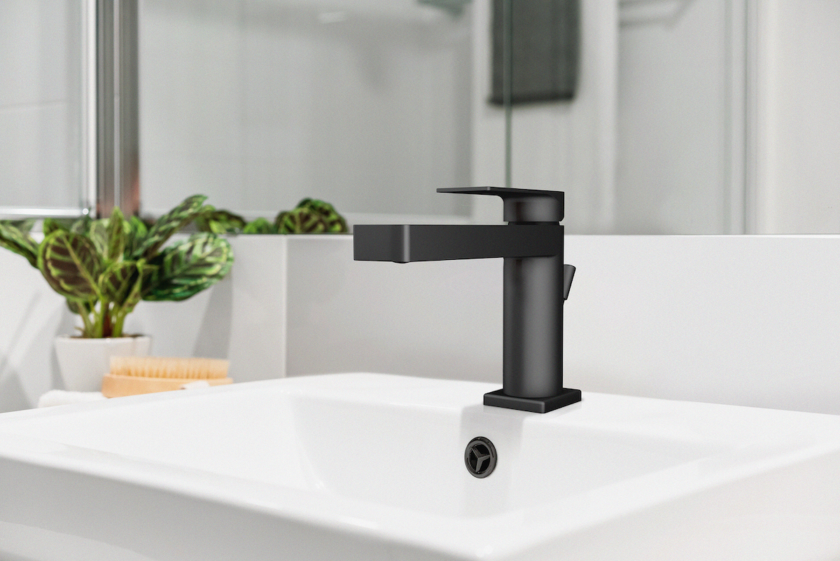 Olympia's L-6000-MB Lifestyle single-handle lavatory faucet in matte black. Photo: Pioneer Industries