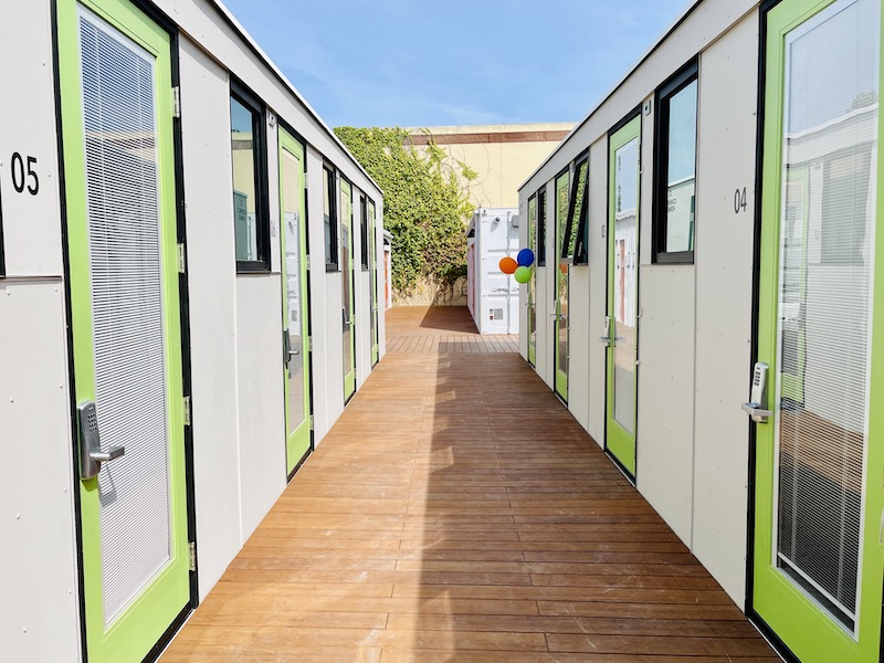 Living/sleeping units at LifeMoves Mountain View in California