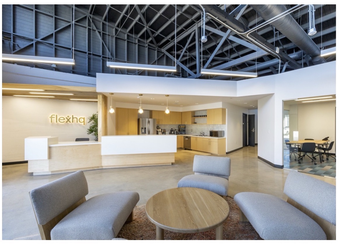 The lobby design for FLexHQ's cowarehouse. Image:Countesy of Ware Malcomb