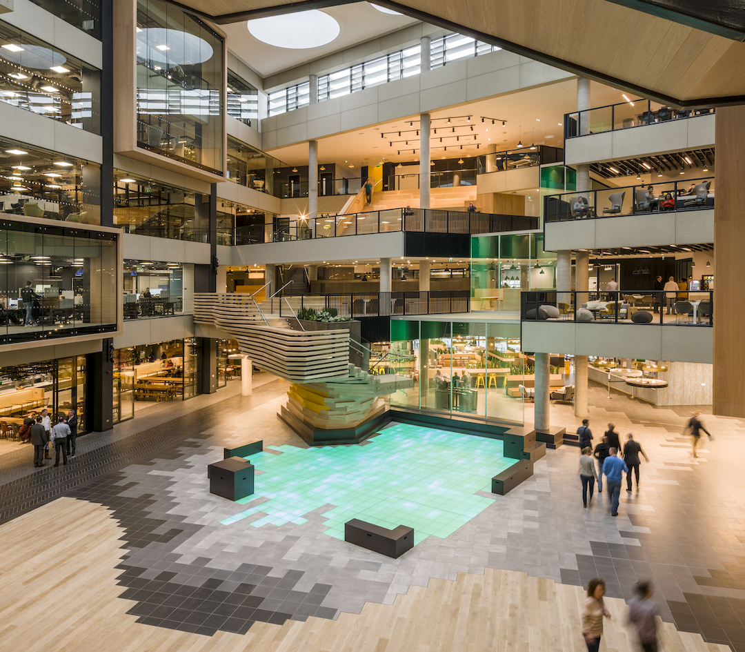 2019 Office Sector Architecture Firms, 2019 Giants 300 Report, Microsoft London headquarters, Gensler, KD Architects, Photo Gareth Gardner, courtesy Gensler
