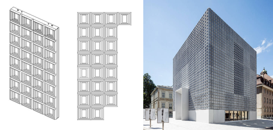 Reckli concrete form liner adds texture to concrete structures