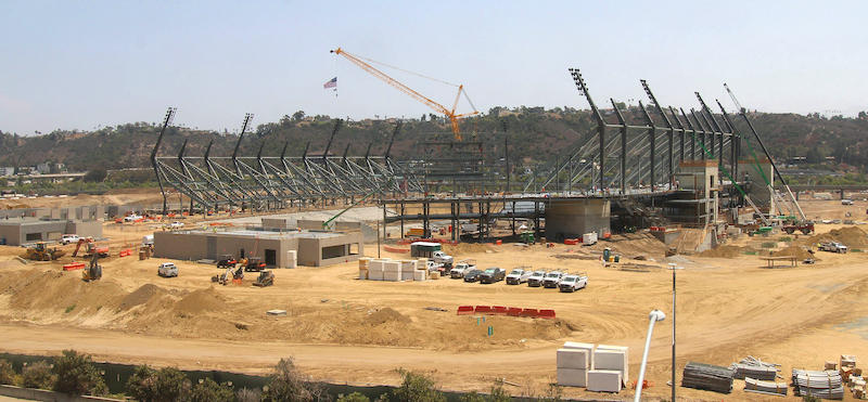 Some 2,500 steel beams support the stadium