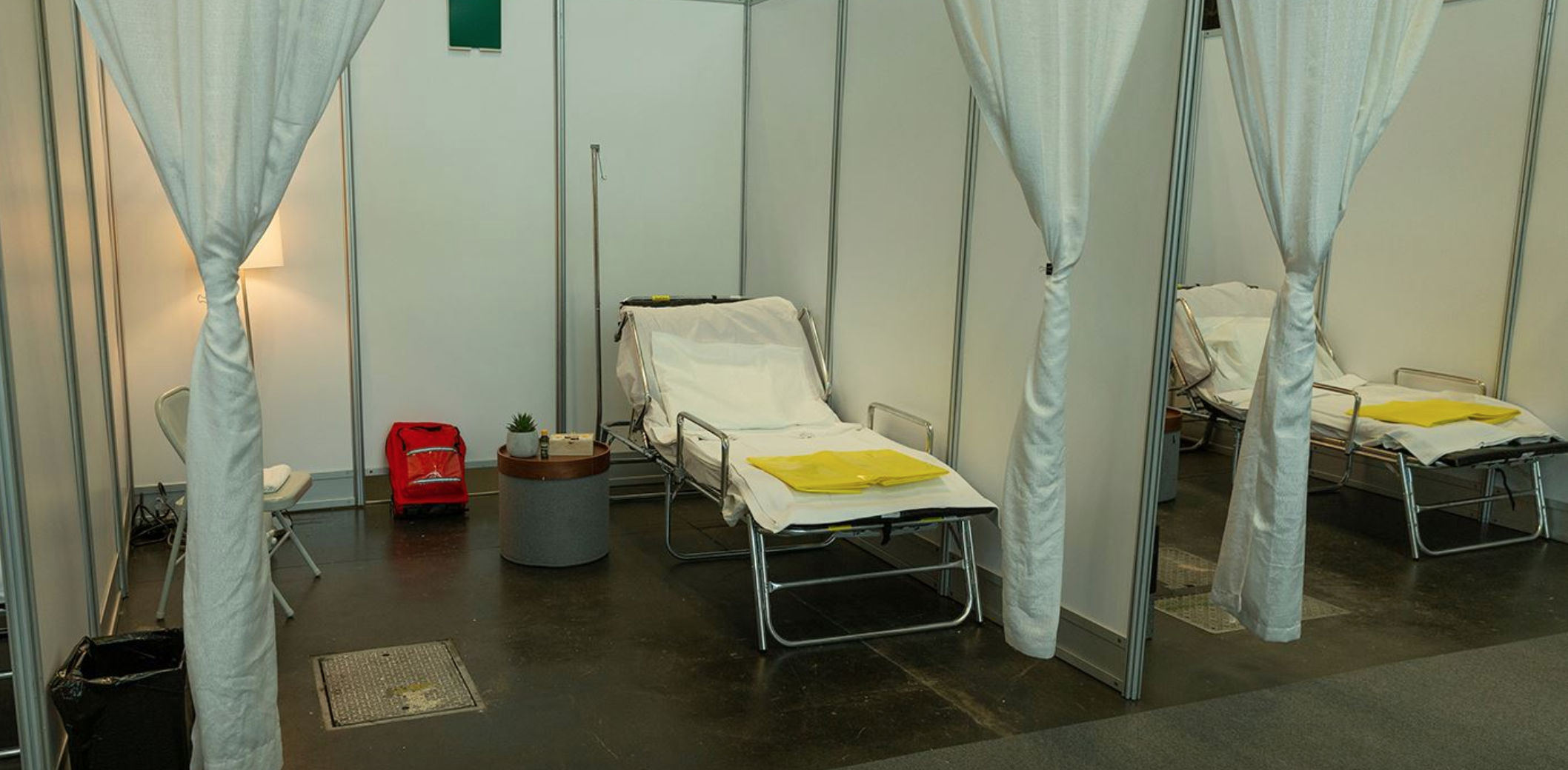 COVID-19 patient rooms in alternate care facility
