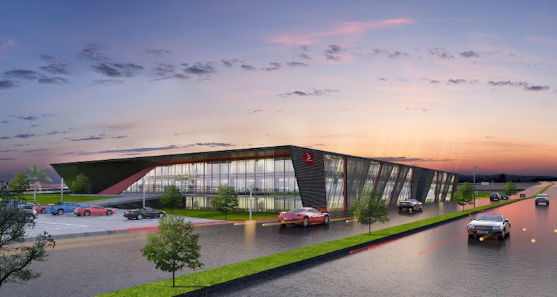 A rendering of the exterior of Turkish Airlines' Flight Training Center from TAGO