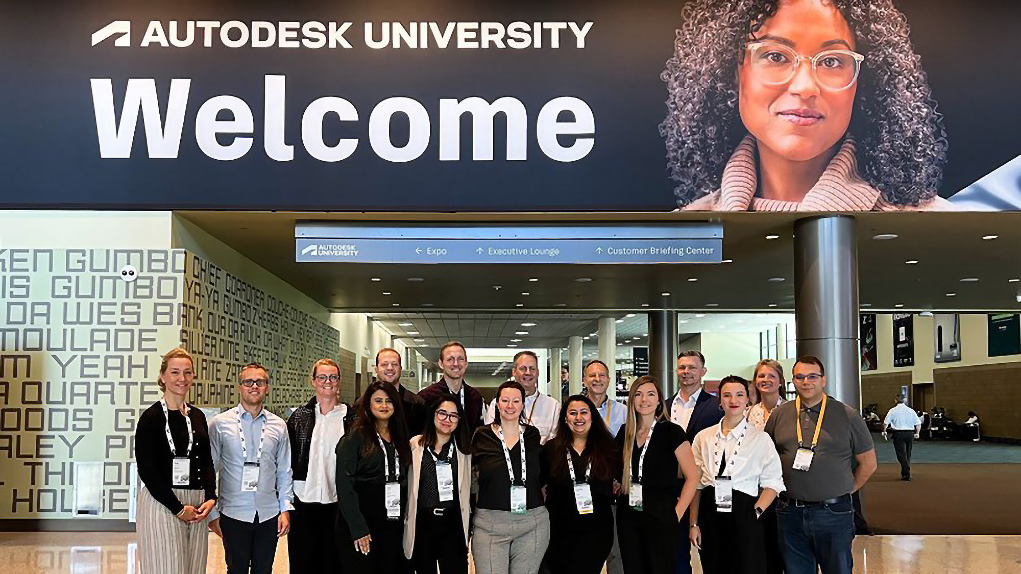 Skanska employees posing at Autodesk University 2022