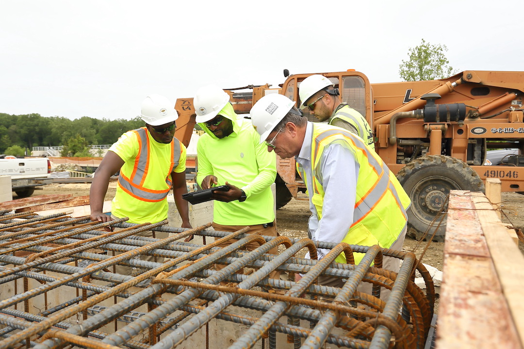Construction professionals on a job site