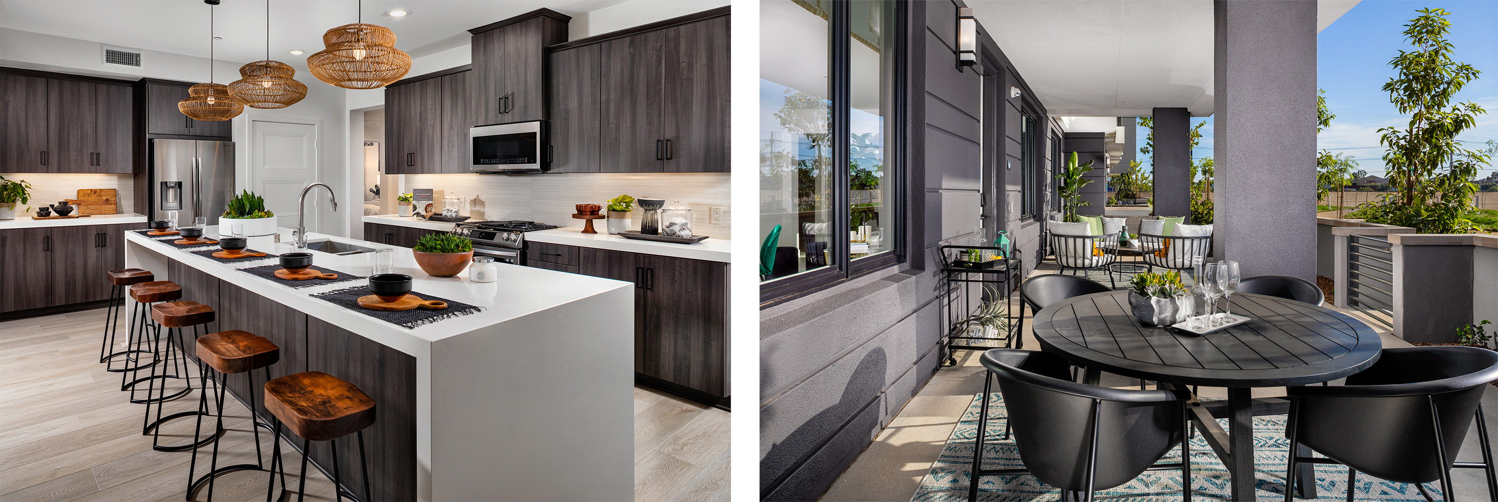 Multifamily kitchen and patio modern
