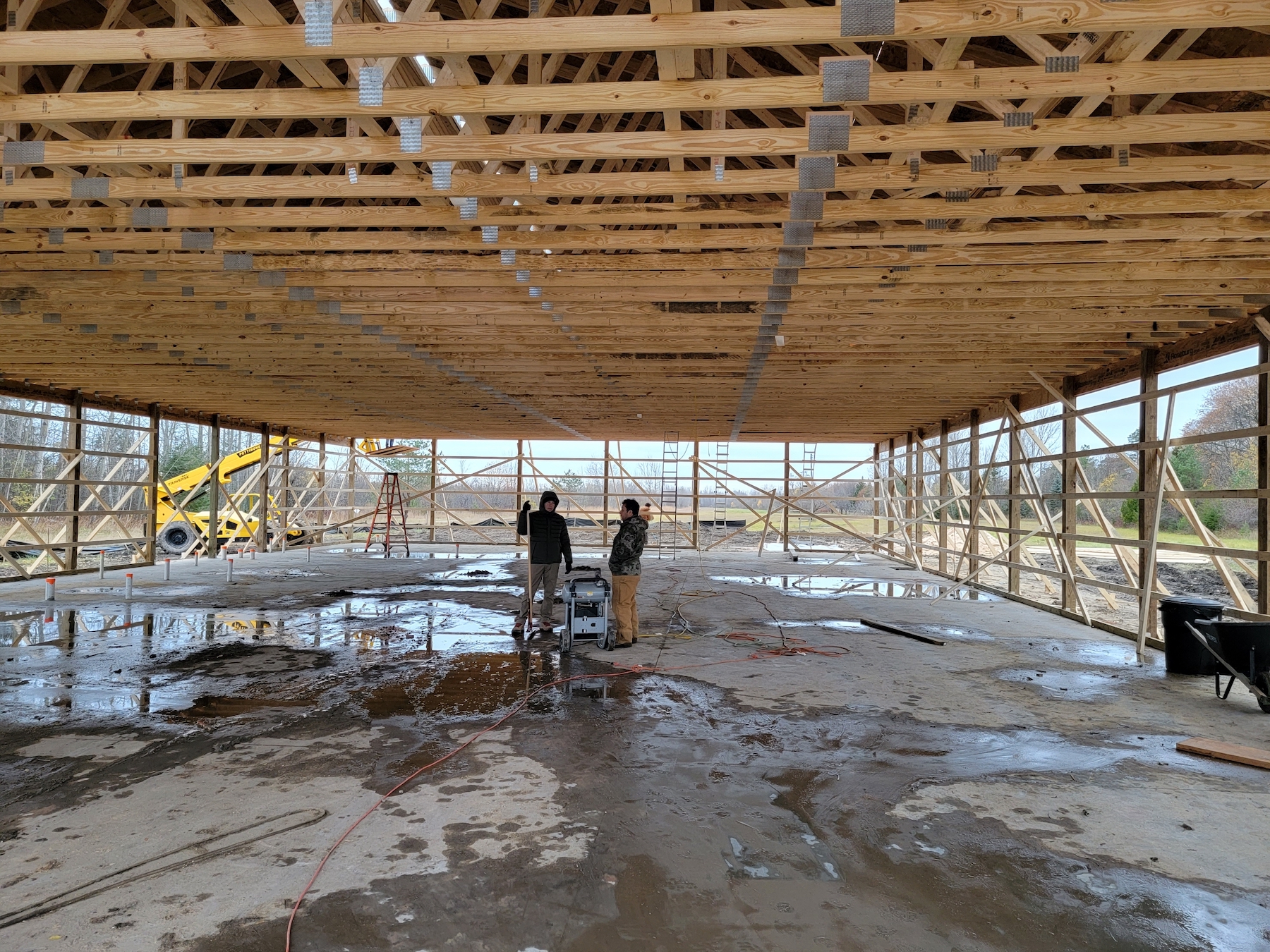 The construction site of the new facility for the Cheboygan Compassionate Ministries and Church of the Nazarene. Image: George Pastor and Sons General Contractors