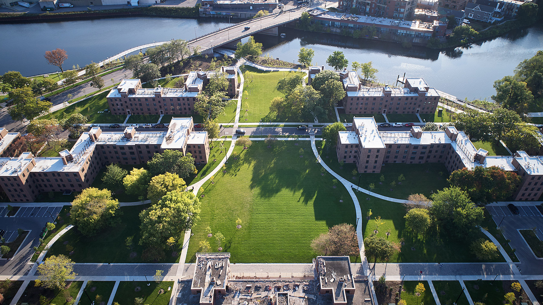 Chicago's historic Lathrop public housing complex gets new life as mixed-income community 4 Great Lawn